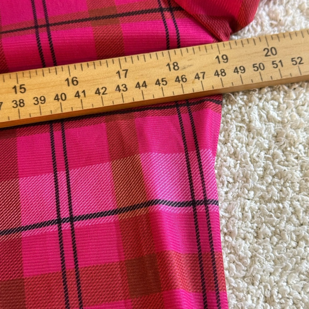 Chelsea and Violet Top Womens Sz XL plaid mesh chiffon cheer mock turtleneck New - Picture 8 of 13
